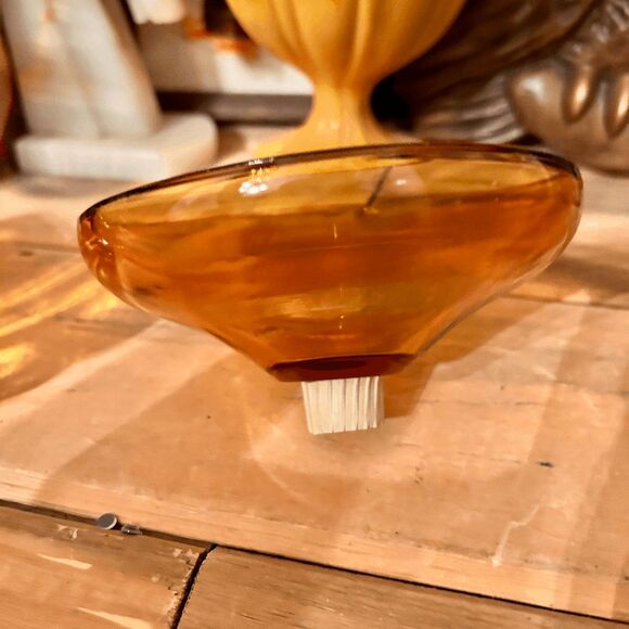 Vintage L.E. Smith Moon and Stars 3-Piece Fairy Lamp - Pedestal - Amber - Picture 6 of 7